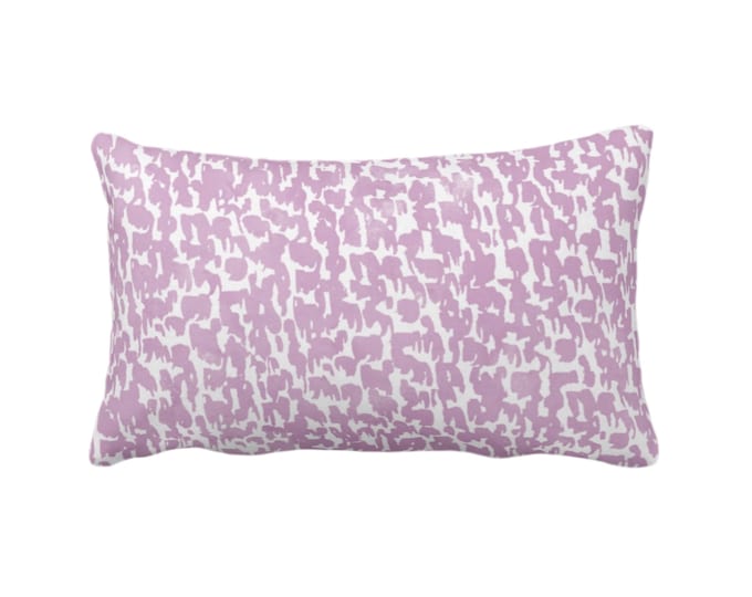 OUTDOOR Lavender Speckled Print Throw Pillow or Cover 14 x 20" Lumbar Pillows or Covers, Light Purple Abstract/Marbled/Spots/Dots/Dashes