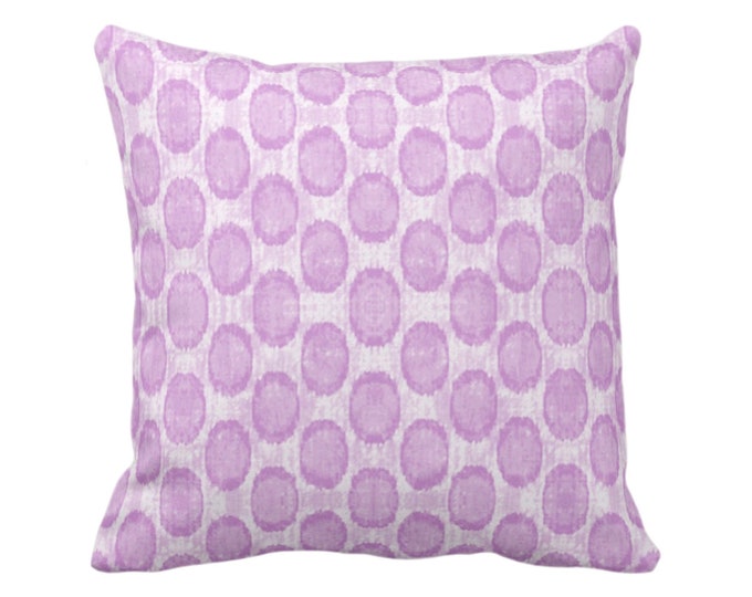 Ikat Ovals Print Throw Pillow or Cover 16, 18, 20, 22, 26" Sq Pillows or Covers, Orchid Purple Geometric/Circles/Dots/Dot/Geo/Polka Pattern