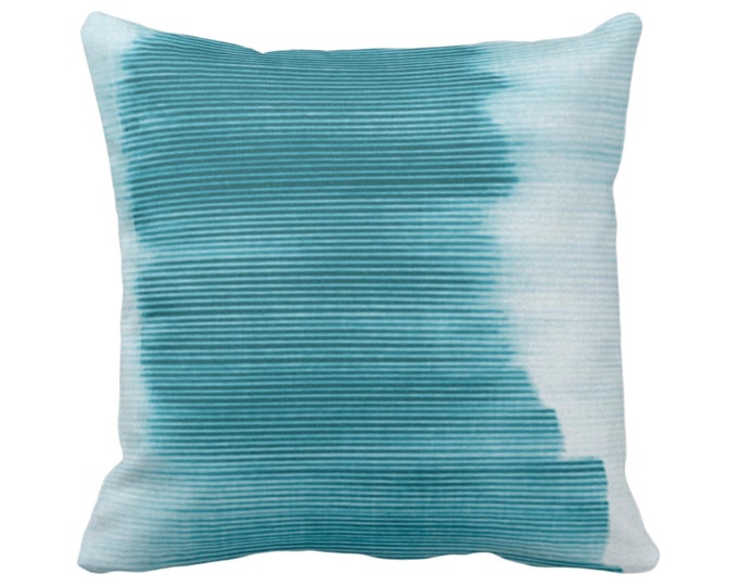 OUTDOOR Teal Ombre Stripe Throw Pillow or Cover 14, 16, 18, 20, 26" Sq Pillows/Covers Blue/Green Geometric/Print/Striped/Stripes/Geo/Lines