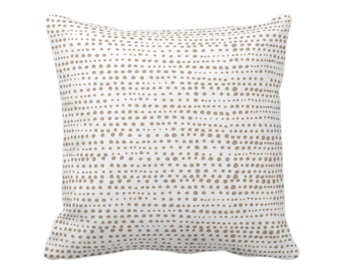 OUTDOOR Dot Line Throw Pillow or Cover, Taupe/White Print 16, 18, 20, 26" Sq Pillows/Covers Dots/Lines/Geometric/Geo/Modern/Farmhouse