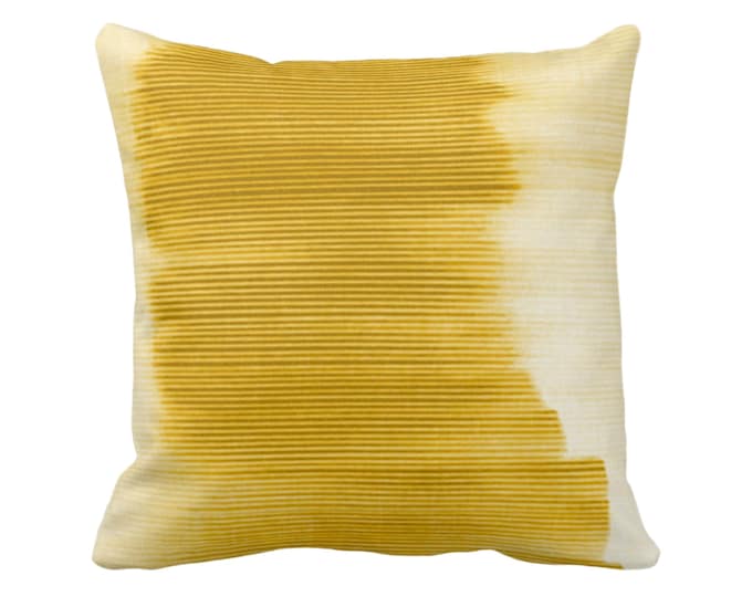 OUTDOOR Horseradish Ombre Stripe Throw Pillow/Cover 14, 16, 18, 20, 26" Sq Pillows/Covers, Yellow Geometric/Print/Striped/Stripes/Geo/Lines