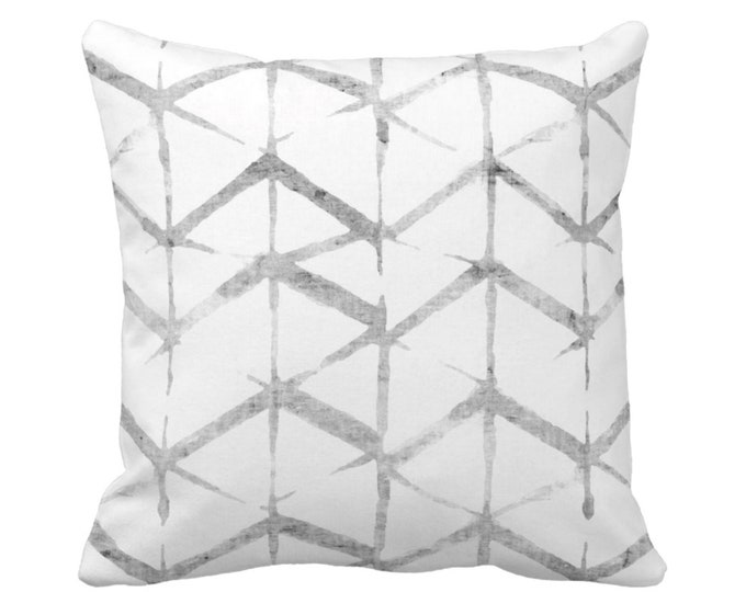 Shadow Geo Print Throw Pillow or Cover, Gray/White 16, 18, 20, 22 or 26" Sq Pillows or Covers, Chevron/Stripes/Geometric/Art Print