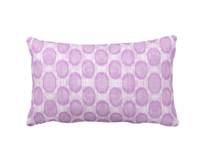 OUTDOOR Ikat Ovals Print Throw Pillow or Cover 14 x 20" Lumbar Pillows/Covers Orchid Purple Geometric/Circles/Dots/Dot/Geo/Polka Pattern