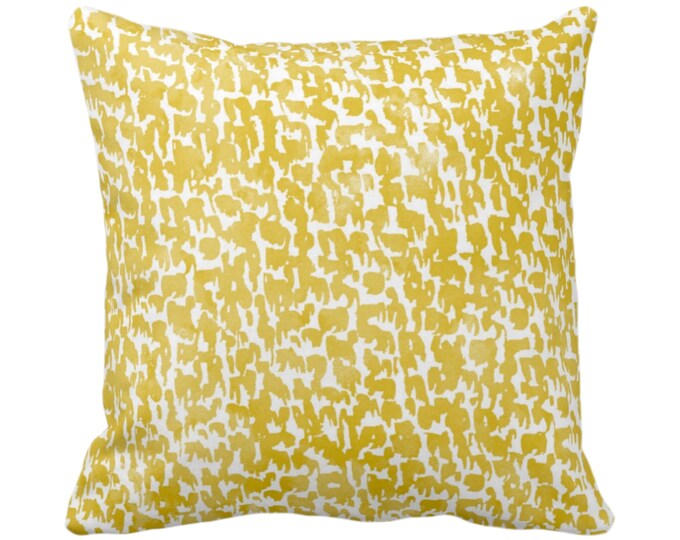 OUTDOOR Horseradish Speckled Throw Pillow/Cover 14, 16, 18, 20, 26" Sq Pillows/Covers Mustard Yellow Geometric/Abstract/Marbled/Spots/Specks