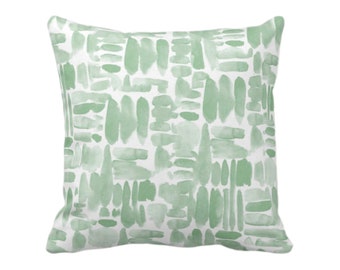 OUTDOOR Brush Strokes Throw Pillow or Cover, Grass Green 14, 16, 18, 20, 26" Sq Pillows/Covers Watercolor/Hand-Painted/Modern/Abstract Print