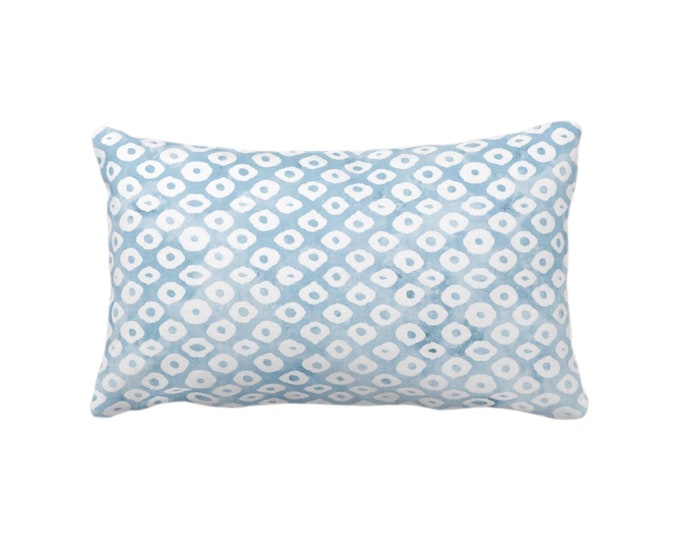 OUTDOOR Batik Diamond Throw Pillow or Cover, Stone Blue 14 x 20" Lumbar Pillows/Covers, Sky/Light Blue Geometric/Diamond.Geo/Tribal Print