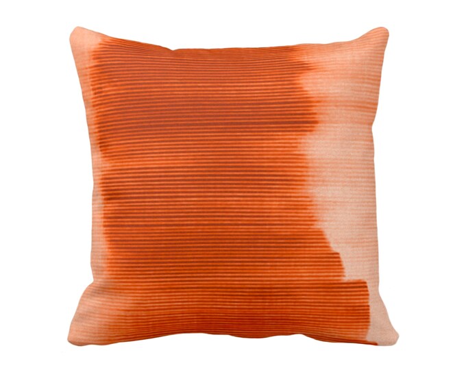 OUTDOOR Copper Ombre Stripe Throw Pillow/Cover 14, 16, 18, 20, 26" Sq Pillows/Covers Bright Orange Geometric/Print/Striped/Stripes/Geo/Lines