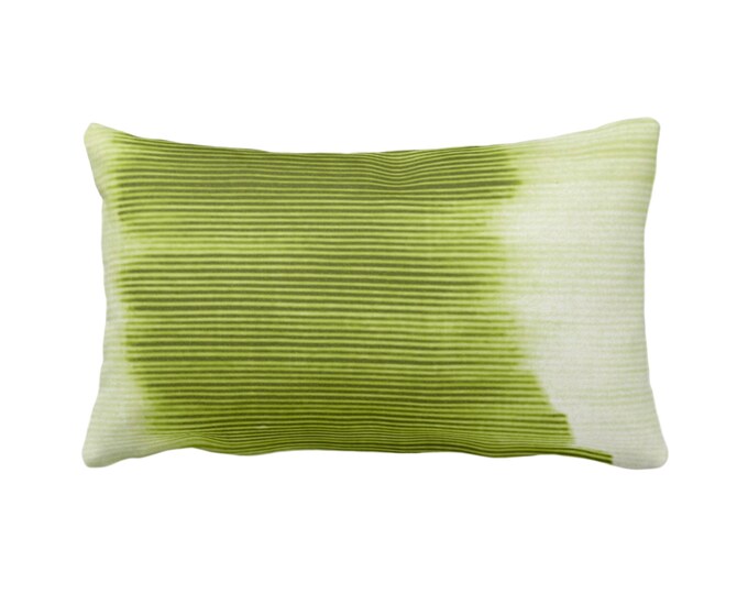 OUTDOOR Peridot Ombre Stripe Throw Pillow/Cover 14 x 20" Lumbar Pillows/Covers Bright Green Geometric/Print/Design/Striped/Stripes/Geo/Lines
