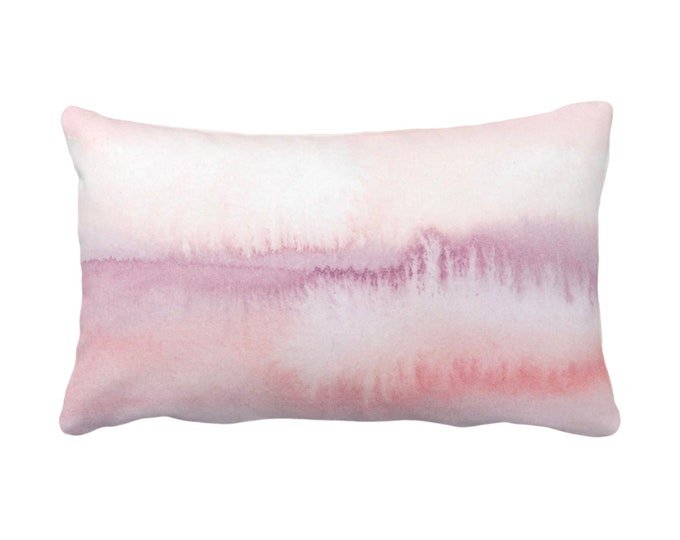 OUTDOOR Ombre Mauve Stripe Throw Pillow or Cover 14 x 20" Lumbar Pillows/Covers, Pink/Purple/White Geometric/Print/Design/Striped/Stripes