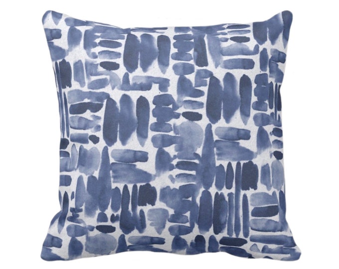 Brush Strokes Throw Pillow/Cover, Navy Blue 16, 18, 20, 22, 26" Sq Pillows/Covers, Watercolor/Hand-Painted/Modern/Abstract/Geometric Print