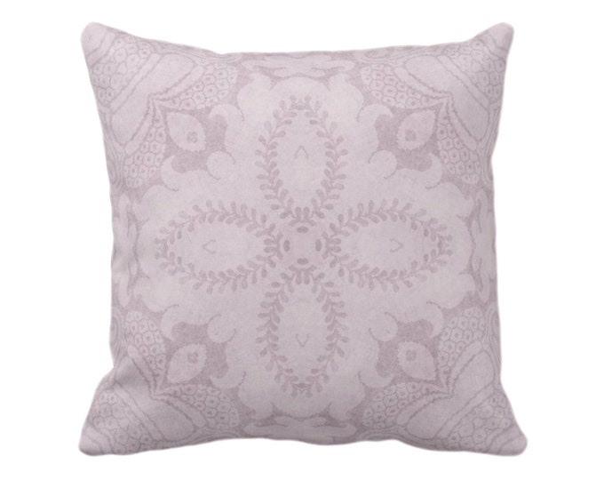 OUTDOOR Nouveau Damask Throw Pillow or Cover, Lavender 16, 18, 20, 26" Sq Pillows/Covers, Dusty Purple Floral/Modern/Organic Print/Pattern