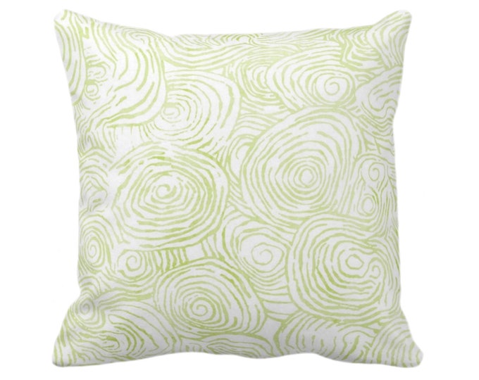 Abstract Floral Throw Pillow or Cover, Wasabi 16, 18, 20, 22, 26" Sq Pillows/Covers, Light/Bright Green Watercolor Modern/Organic/Geo Print