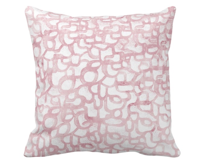 OUTDOOR Abstract Curves Throw Pillow or Cover, Mystic Pink 16, 18, 20, 26" Sq Pillows/Covers Light Watercolor Modern/Geometric/Organic Print