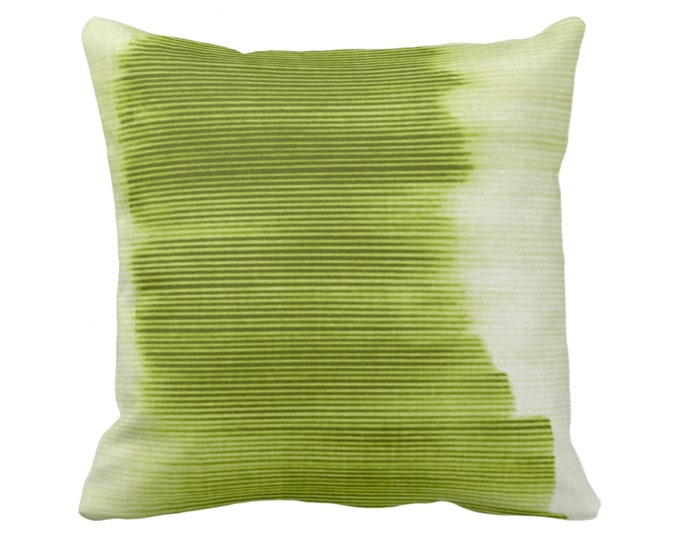 Peridot Ombre Stripe Throw Pillow or Cover 16, 18, 20, 22, 26" Sq Pillows/Covers, Bright Green Geometric/Print/Design/Striped/Stripes/Lines