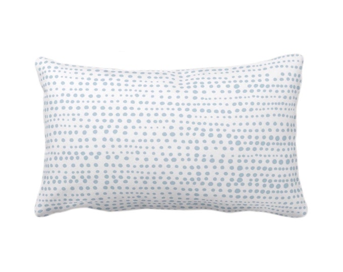 OUTDOOR Dot Line Throw Pillow/Cover, Coastal Blue/White Print 14 x 20" Lumbar Pillows/Covers, Dots/Lines/Geometric/Modern/Farmhouse/Minimal