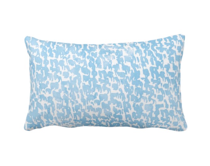 OUTDOOR Sky Speckled Print Throw Pillow or Cover 14 x 20" Lumbar Pillows or Covers, Light Blue/White Abstract/Marbled/Spots/Dots/Dashes