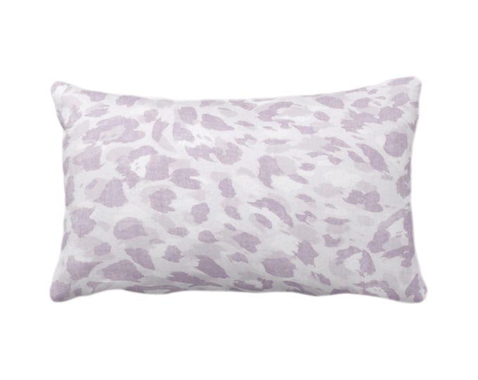Spots Print Throw Pillow or Cover, Pale Lilac 12 x 20" Lumbar Pillows/Covers, Light Purple Abstract Animal/Leopard/Spotted/Spot/Pattern