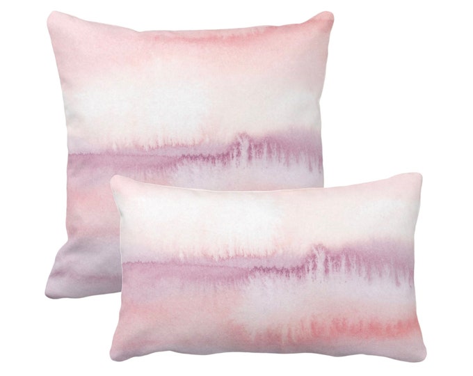 OUTDOOR Ombre Mauve Throw Pillow/Cover 14x20, 16, 18, 20, 26" Sq Pillows/Covers Pink/Purple Geometric/Print/Design/Striped/Stripe/Geo/Lines