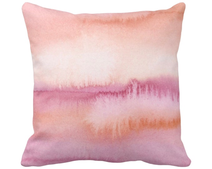 Pink & Salmon Abstract Throw Pillow or Cover 16, 18, 20, 22, 26" Sq Pillows/Covers, Coral/White Geometric/Print/Design/Striped/Stripes/Geo