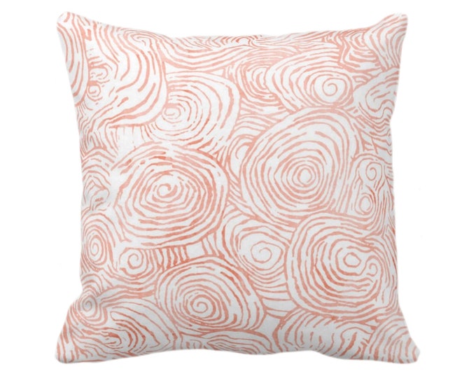 OUTDOOR Abstract Floral Throw Pillow/Cover Terracotta 14, 16, 18, 20, 26" Sq Pillows/Covers Orange/Pink Watercolor Modern/Organic/Geo Print