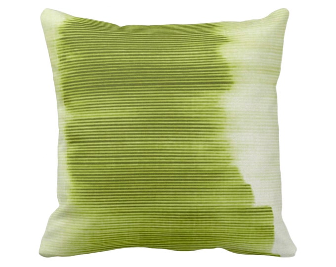 OUTDOOR Peridot Ombre Stripe Throw Pillow/Cover 14, 16, 18, 20, 26" Sq Pillows/Covers, Bright Green Geometric/Print/Striped/Geo/Lines Print
