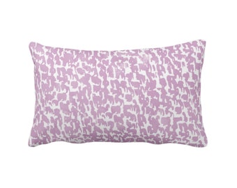 Lavender Speckled Print Throw Pillow or Cover 12 x 20" Lumbar Pillows or Covers, Light Purple Abstract/Marbled/Spots/Dots/Painted/Dashes/