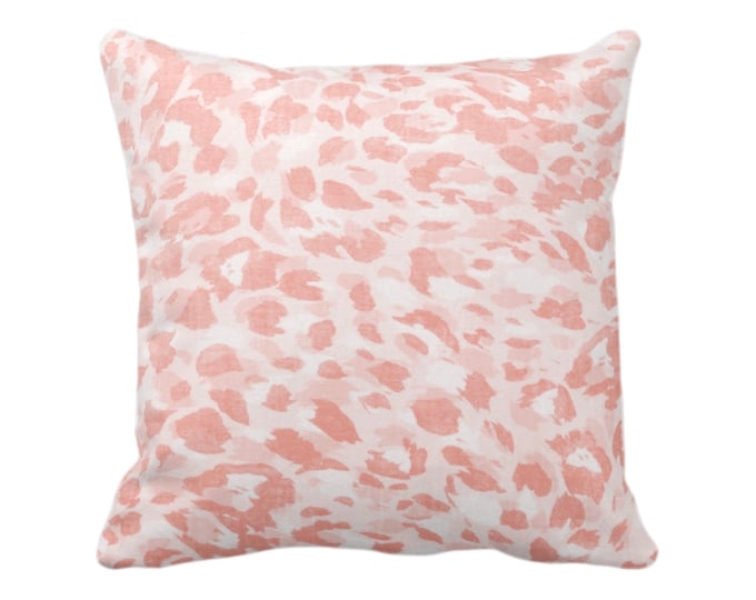 Spots Print Throw Pillow or Cover, Pale Coral 16, 18, 20, 22, 26" Sq Pillows/Covers Light Orange Abstract Animal/Leopard/Spot/Pattern/Design