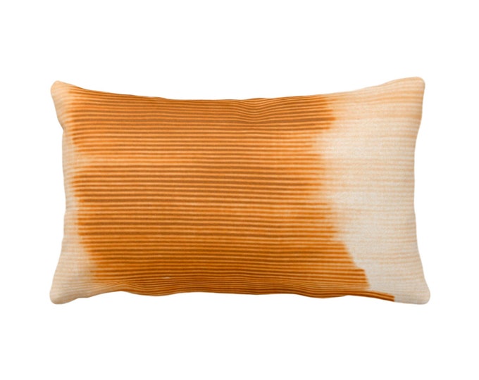 OUTDOOR Golden Orange Ombre Stripe Throw Pillow or Cover 14 x 20" Lumbar Pillows/Covers, Sunset Geometric/Print/Striped/Stripes/Geo/Lines