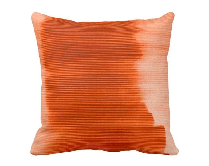 Copper Ombre Stripe Throw Pillow or Cover 16, 18, 20, 22, 26" Sq Pillows/Covers, Bright Orange/Red Geometric/Print/Striped/Stripes/Geo/Lines