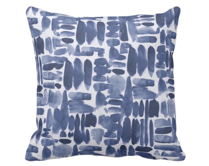 OUTDOOR Brush Strokes Throw Pillow or Cover, Navy Blue 16, 18, 20, 26" Sq Pillows/Covers Watercolor/Hand-Painted/Modern/Abstract Print