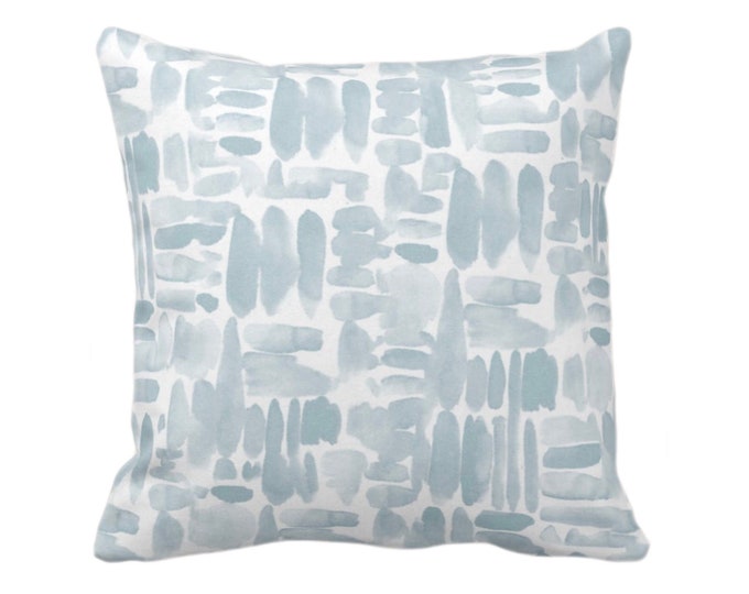 Brush Strokes Throw Pillow or Cover, Mist Blue/Green 16, 18, 20, 26" Sq Pillows/Covers, Watercolor/Hand-Painted/Modern/Abstract Print