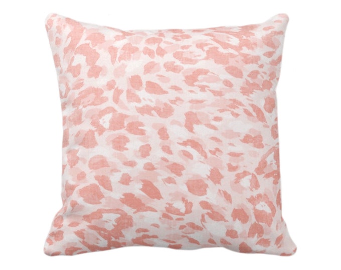 OUTDOOR Spots Print Throw Pillow or Cover, Pale Coral 14, 16, 18, 20, 26" Sq Pillows/Covers, Light Orange Abstract Animal/Leopard/Pattern