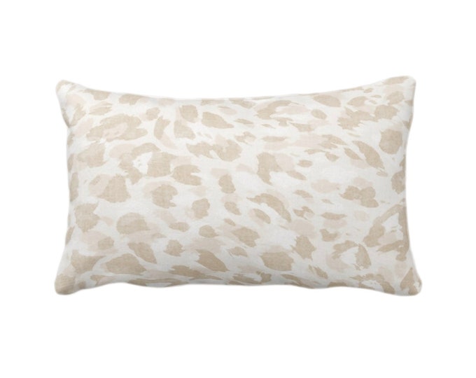 OUTDOOR Spots Print Throw Pillow or Cover, Sand 14 x 20" Lumbar Pillows/Covers, Beige/Off-White Abstract Animal/Leopard/Spotted/Pattern