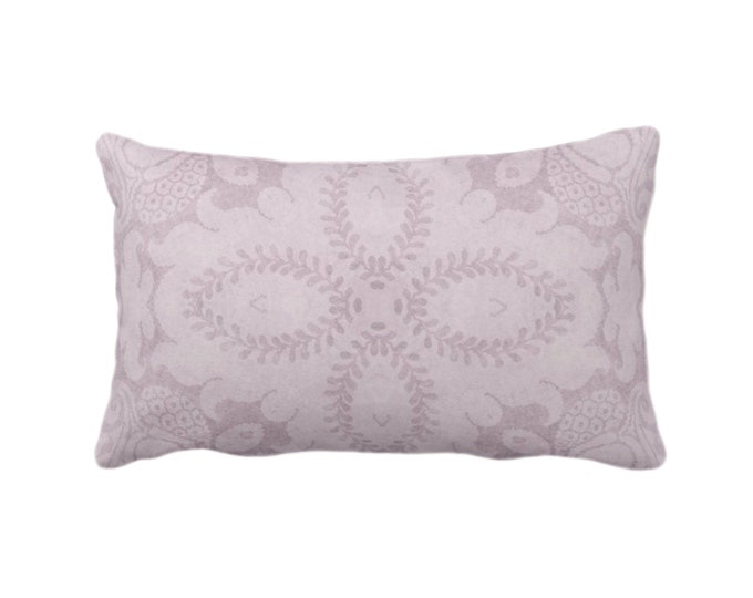 Nouveau Damask Throw Pillow or Cover, Lavender 12 x 20" Lumbar/Oblong Pillows/Covers Dusty Purple, Floral/Modern/Organic Print/Pattern