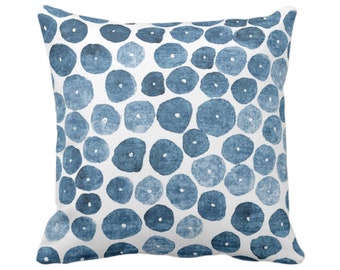 Sea Blue Watercolor Print Pillow Cover, Modern Abstract Design