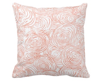 Abstract Floral Throw Pillow or Cover, Dusty Terracotta 16, 18, 20, 22, 26" Sq Pillows/Covers Orange Watercolor Modern/Organic/Geo Print