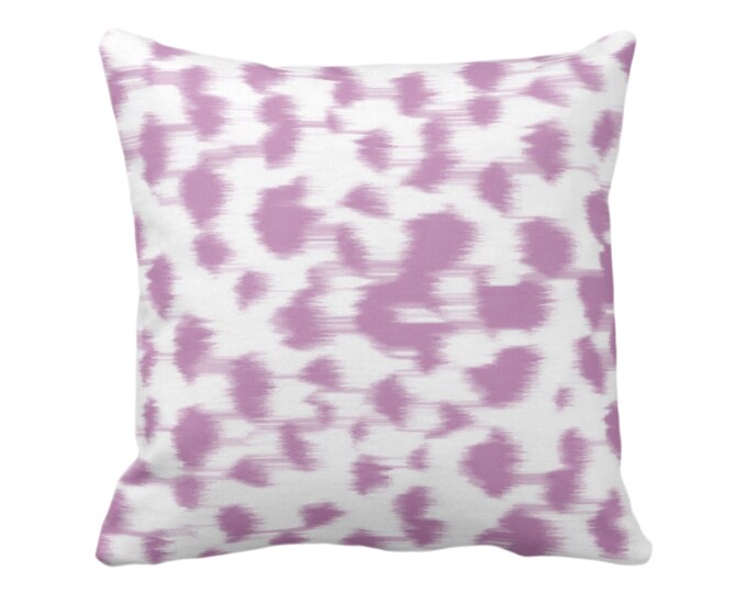 OUTDOOR Ikat Abstract Animal Print Throw Pillow or Cover 14, 16, 18, 20, 26" Sq Pillows/Covers Light Purple/White Dots/Spots/Geo/Leopard