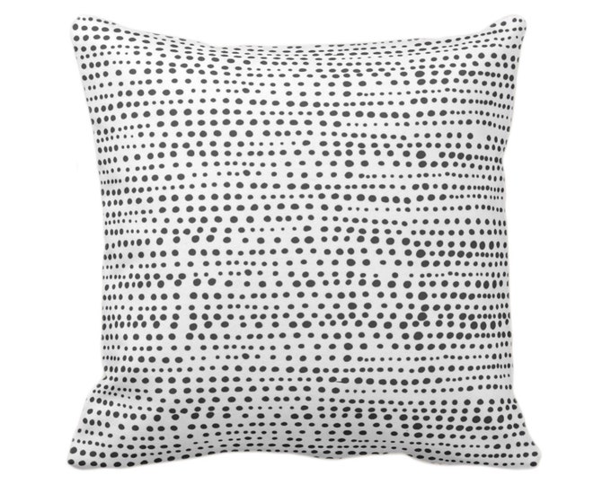 OUTDOOR Dot Line Throw Pillow or Cover, Black/White Print 14, 16, 18, 20, 26" Sq Pillows/Covers Dots/Lines/Geometric/Geo/Modern/Farmhouse