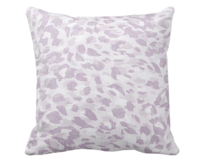 OUTDOOR Spots Print Throw Pillow or Cover, Pale Lilac 14, 16, 18, 20, 26" Sq Pillows/Covers, Light Purple Abstract Animal/Leopard/Pattern