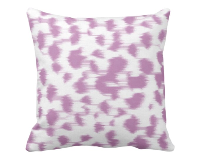 Ikat Abstract Animal Print Throw Pillow or Cover 16, 18, 20, 22, 26" Sq Pillows/Covers, Light Purple/White Spots/Spotted/Dots/Geo/Painted