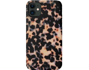 SALE Tortoise Shell iPhone 15 Snap Case/Protective Cover/Case Beige/Black Printed Tortoiseshell