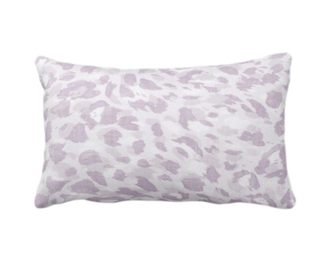 OUTDOOR Spots Print Throw Pillow or Cover, Pale Lilac 14 x 20" Lumbar Pillows/Covers, Light Purple Abstract Animal/Leopard/Spotted/Pattern