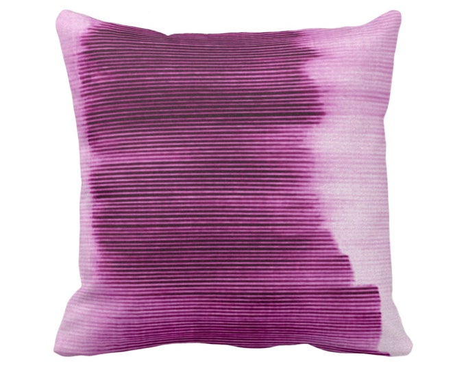 OUTDOOR Bright Plum Ombre Stripe Throw Pillow or Cover 16, 18, 20, 26" Sq Pillows/Covers Purple Modern Geometric/Print/Striped/Stripes