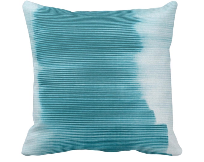 Teal Ombre Stripe Throw Pillow or Cover 16, 18, 20, 22, 26" Sq Pillows/Covers, Blue/Green Geometric/Print/Design/Striped/Stripes/Geo/Lines