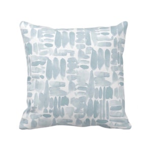 Brush Strokes Throw Pillow or Cover, Mist Blue/Green 16, 18, 20, 26" Sq Pillows/Covers, Watercolor/Hand-Painted/Modern/Abstract Print
