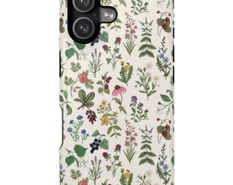 Botanical Floral iPhone Case: Garden Nature Print, Tough Protective Cover