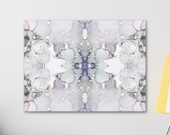 Canvas Gallery Wrap, Mirrored Watercolor, Dusty Purple & Gray, Multiple Sizes, Abstract Modern/Minimal/Colorful/Bright Painted Print