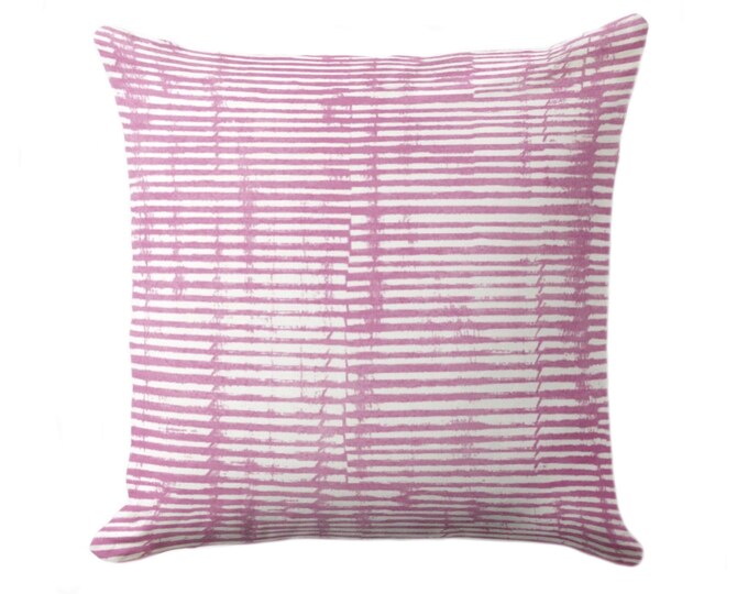 OUTDOOR Broken Lines Abstract Throw Pillow or Cover, Orchid Pink 16, 18, 20, 26" Sq Pillows/Covers Watercolor/Hand-Painted/Modern Print
