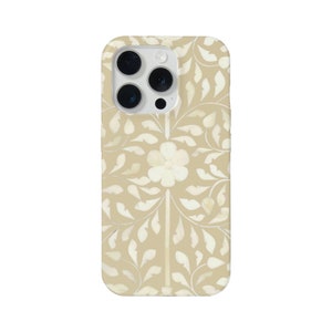 Bone Inlay Design iPhone 15, 14, 13, 12, 11 Pro/Plus/Max/Mini MAGSAFE, Snap Case or Tough Protective Cover, FAUX Sand/Ivory, Natural Beige