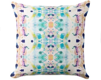 OUTDOOR Nola Print Dekokissen/Bezug Quadratisches Kissen/Bezug Türkis/Navy/Pink abstrakt, modern gemalt